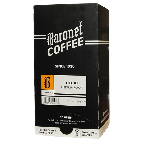 Baronet Compostable Decaf Coffee Pods