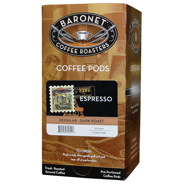 Baronet Espresso Dark Roast Coffee Pods