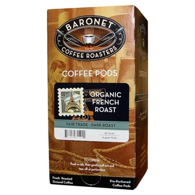 Baronet Fair Trade Organic French Roast Coffee Pods 18ct Coffee House Express