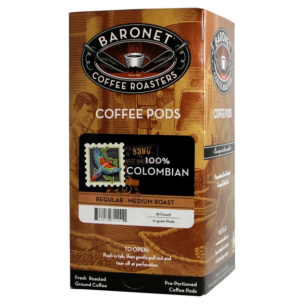 Baronet | Colombian Coffee Pods | 18ct | Coffee House Express