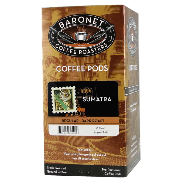 Baronet Coffee | Sumatra Coffee Pods | 18ct